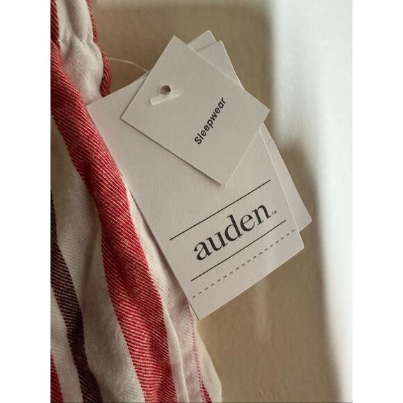 Auden Pink and White Stripe Cotton Sleep Shorts With Pockets Size Small - Picture 3 of 6